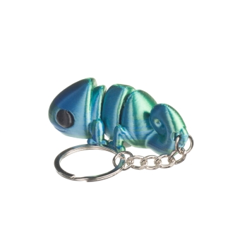 Kameleon niebiesko-zielony - brelok do kluczy